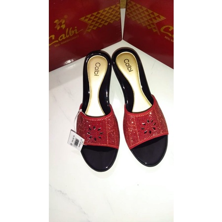 Sandal selop pesta wanita merk CALBI (AUX.1546)