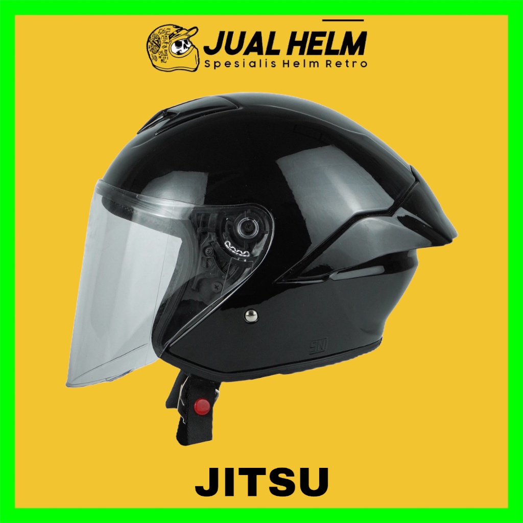 HELM JITSU JS1 SERIES SOLID BLACK GLOSS