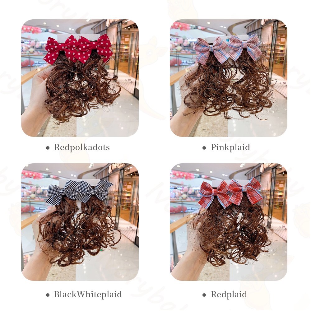 Ivorybaby 2pcs Jepit rambut wig anak perempuan Jepit rambut pita Jepitan wig anak