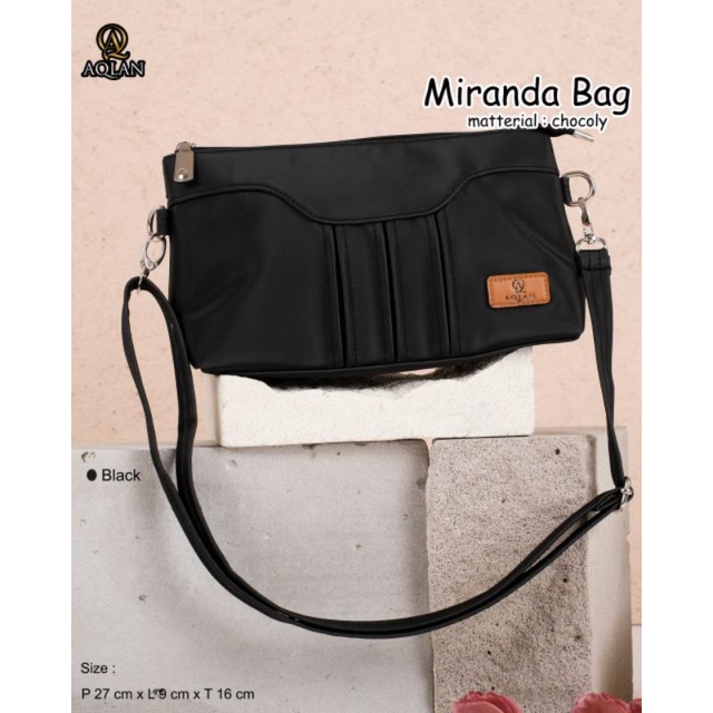 TAS SELEMPANG MIRANDA BAG BY AQLAN BAHAN CHOCOLY ANTI AIR WATERPROOF PREMIUM