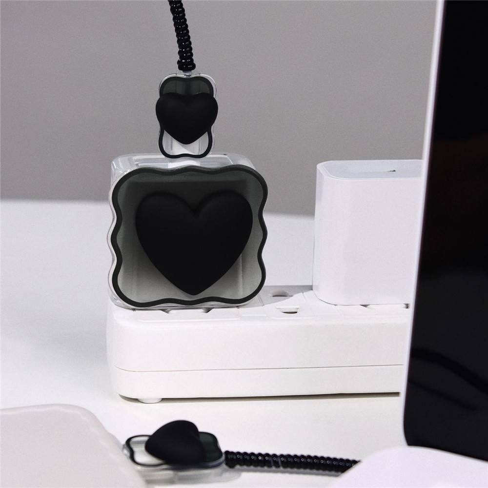 1set Casing Pelindung Kabel Data Jantung Cocok Untuk Apple 18W /20w Charging Head Silikon Lembut