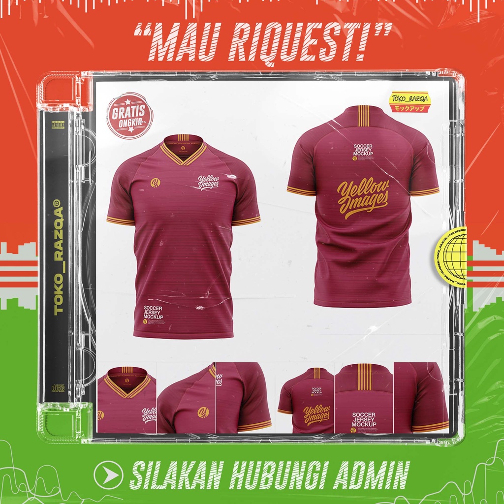 Men’s Soccer V-Neck Jersey Mockup - Front Back View ◖Mockup◗