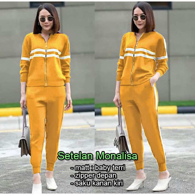PIK - Setelan Training Monalisa XL, XXL, 3XL / Training Wanita/ Baju Olahraga Wanita
