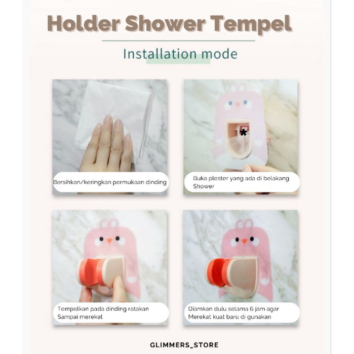 Gantungan Shower/Dudukan Shower Tempel Waterproof