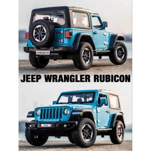 Diecast Mobil Jeep Wrangler Rubicon 1:20 Miniatur Mobil Mobilan Jip Panjang