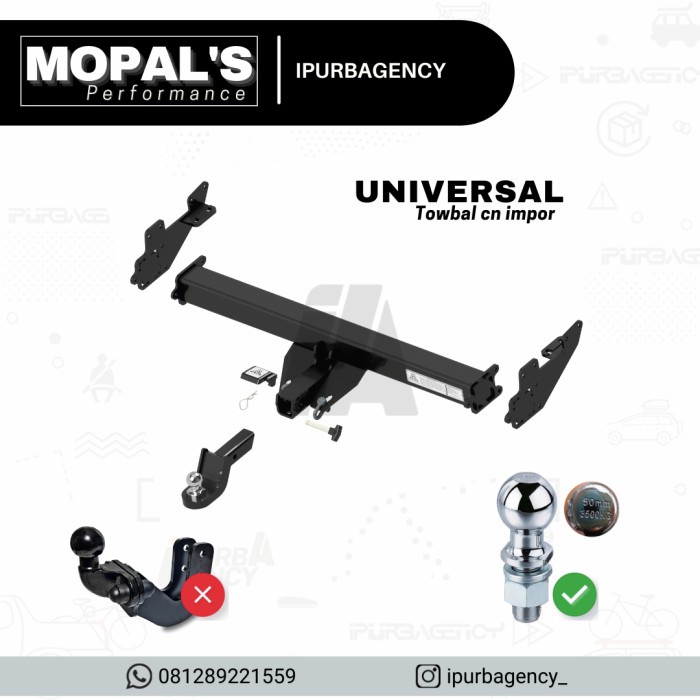 Tali Derek Towbar Towing Bar For Thule Bike Rack Sepeda Mobil