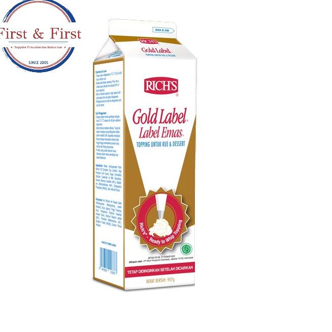 

[KODE 6AHLT] Rich's Gold Label Whipping Cream 907 gram