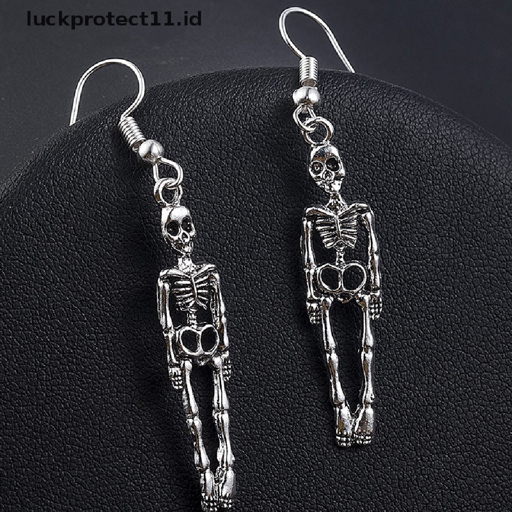 /Fashion Hot// Fashion// Vintage Skeleton Skull Menjuntai Anting Untuk Wanita Perhiasan Pesta Halloween Hadiah.