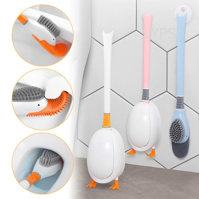 Sikat WC Kloset Bentuk Bebek / Pembersih Kamar Mandi Sikat Tempel WC 4in1 / Sikat Toilet Brush / Sikat Pembersih Kamar Mandi WC / Wall Mounted Brush