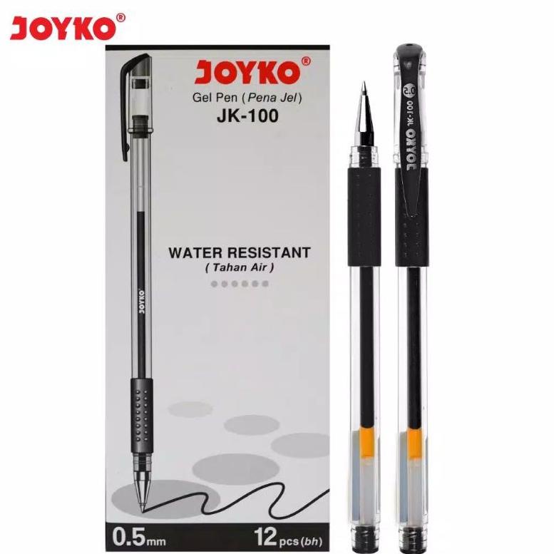 

[PRODUK 6PHB0] (12pc) Gel Pen Pulpen Pena Joyko JK-100 Black 0.5 mm/pen Joyko BYF