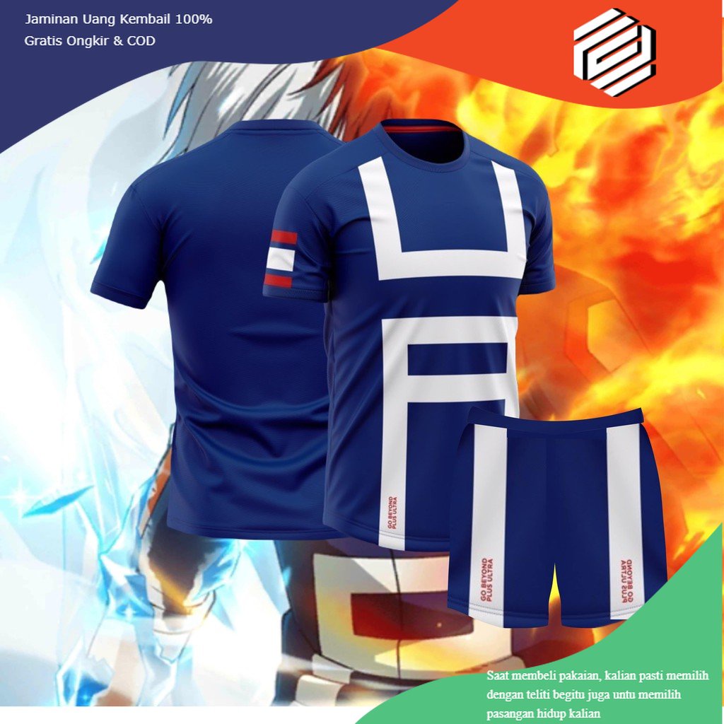 Jersey Setelan Baju Costume Anime Boku No Hero Academia Yuei Vollyball Football Futsal Olahraga bisa