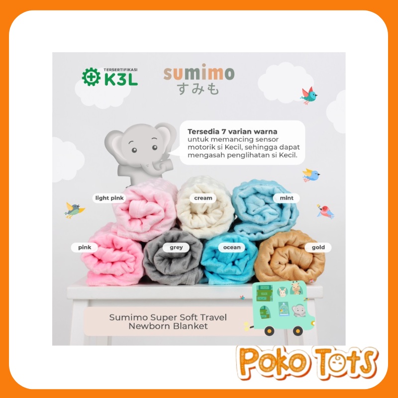 Sumimo Travel Newborn Baby Blanket Super Soft Selimut Anak Sumimo