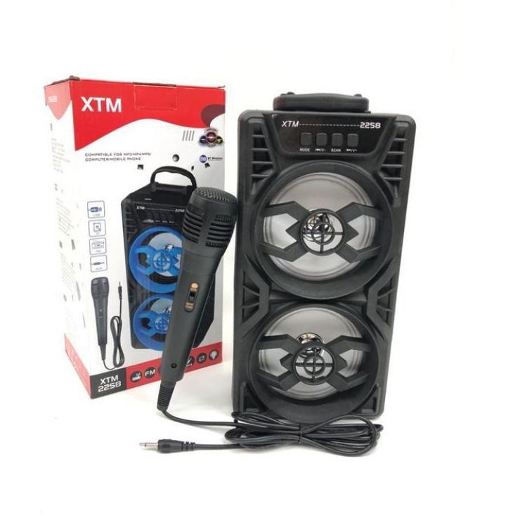 MIP.11De22ᶻ ▪ SPEAKER BLUETOOTH XTM 2258 PLUS MIC KABEL KARAOKE/SPEAKER SALON KARAOKE AKTIF XTM/SPEA