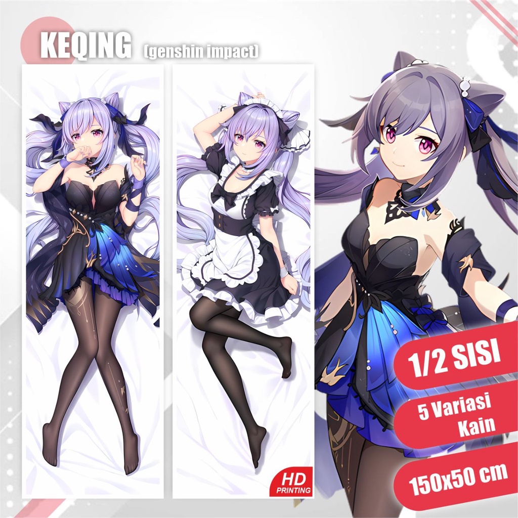 Dakimakura Keqing Genshin Impact 150x50 cm (Cover Only)