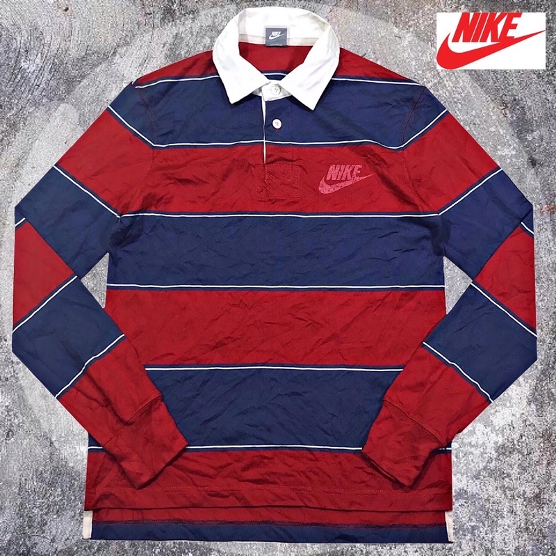 Vintage Nike Stripe Rugby Polo Shirt
