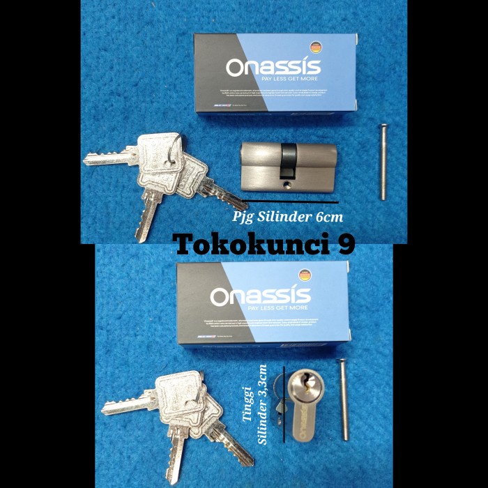 Gagang Silinder Kunci Onassis 6Cm Cylinder Pintu 60Mm Onassis