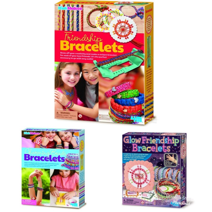 Mainan Kreatif Buat Gelang Anak 4M Friendship Bracelet Kidzmaker #Original