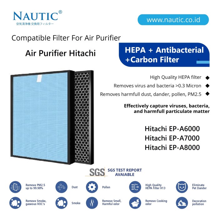 FILTER HEPA HITACHI EP-A6000 EP-A7000 EP-A8000 / EPA7000 EPA6000/8000