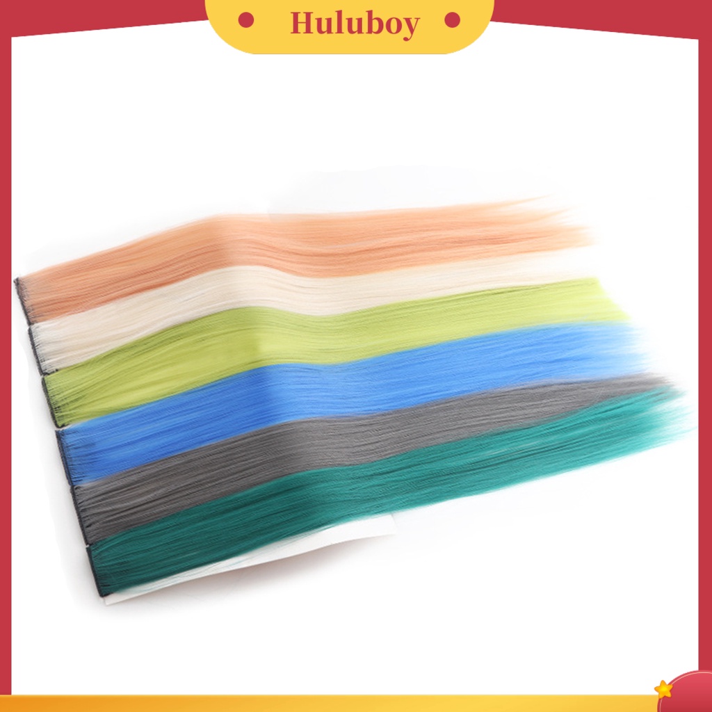 Wig Rambut Ekstensi Model Panjang Lurus Warna-Warni Untuk Wanita