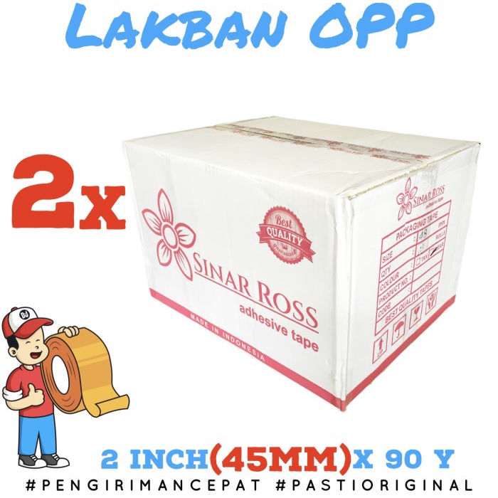 

[INSTANT 2 DUS] Lakban Bening/coklat Sinar Ross 2inch(45MM) x 90Y