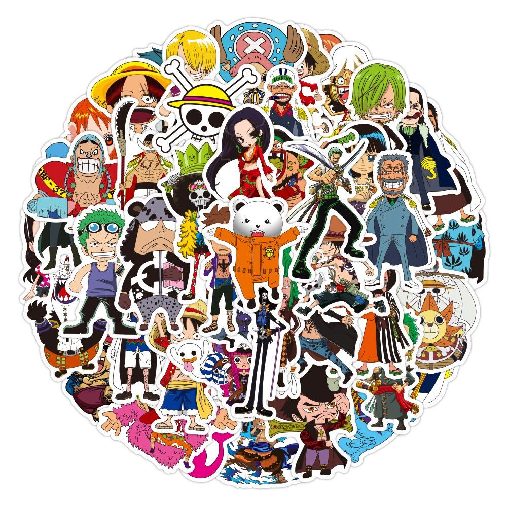 Lanfy ONE PIECE Stiker Tahan Air Campuran Vintage Scrapbooking Koper Diary Stiker Album Ponsel Stiker Dekoratif