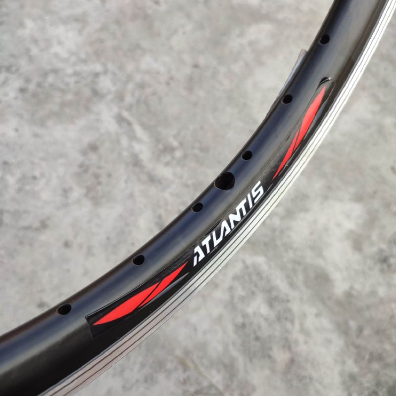 1Pcs ATLANTIS Rims Velg Alloy Warna Hitam Ukuran 20 Inch Murni Lubang 36 / 36h Double Wall Sepeda Bm