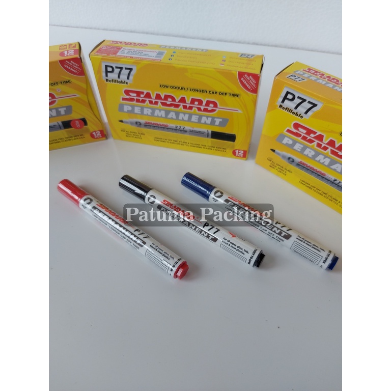 

Spidol Standart P77 Permanent Warna Hitam Biru Merah Spidol Besar