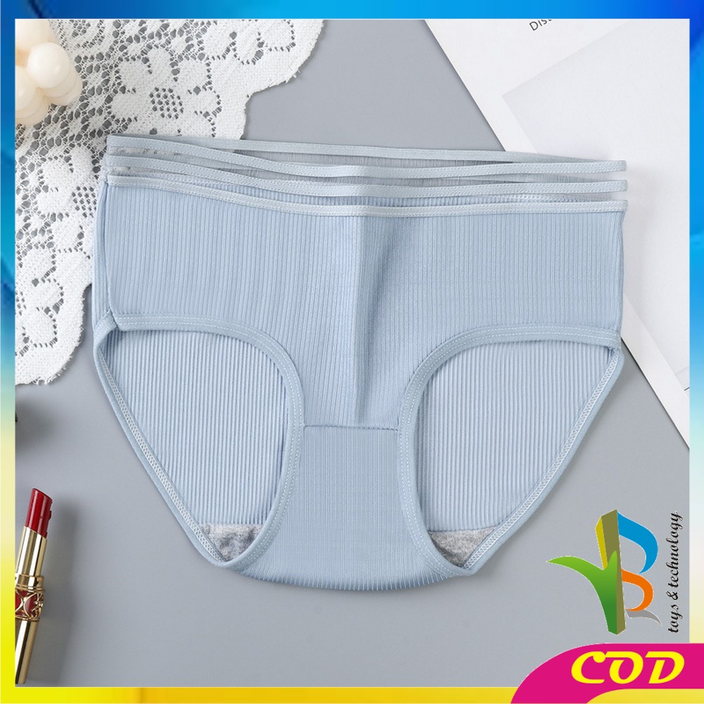 RB-P126 Celana Dalam Wanita Cewek Garis Motif Polos Pakaian Dalam Wanita CD Wanita Panties Segitiga Impor