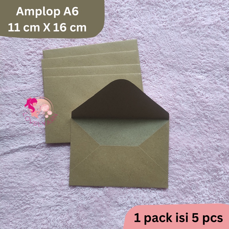 

[5 pcs] Amplop Vintage A6 | Kraft | Samson | Coklat | Packing Photocard | 11x 16 cm