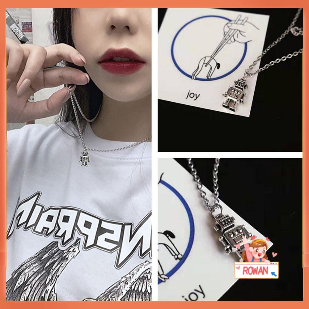 R-bunga Mini Robot Kalung Fashion Pria Liontin Perhiasan Menarik Hadiah Hari Valentine Hip Hop Choker