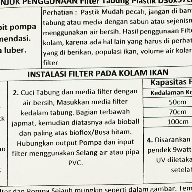 Filter Tabung Kolam Ikan Koi Hias Aquaponik Paket (Tanpa Pompa Air)
