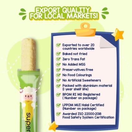 

[KODE PRODUK WPELL5773] Supercorn Stik Jagung 12 pcs / Super Corn / Snack Cemilan Anak NON MSG Halal Super Corn Snack MPASI / Snack Bayi / Snack Anak / Cemilan Bayi / Cemilan Anak Snack Sehat Rekomendasi snack bayi