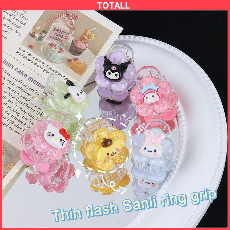 COD Jepit Rambut Bunga Transparan Cinnamoroll Kuromi Teenage Student Cartoon Sweet Hair Clip-Totall