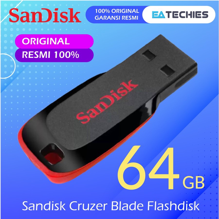 FLASHDISK SANDISK 64GB CRUZER BLADE 64 GB Original Garansi Resmi