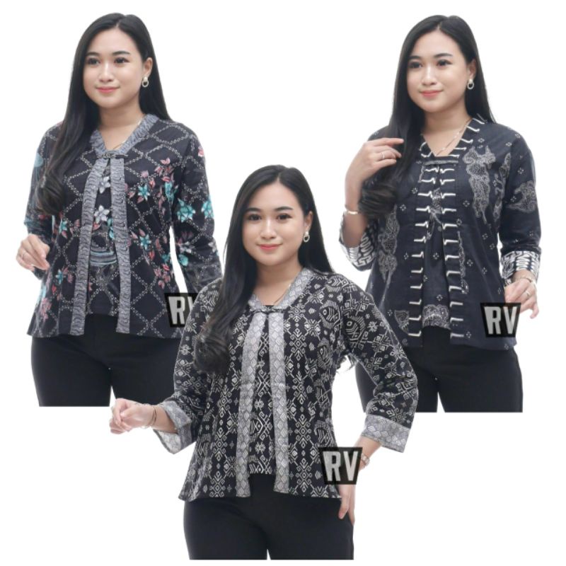 [ BISA COD ] Baju Batik Wanita Atasan Blouse Terbaru Modern Seragam  Resepsi Kantor Kerja Original