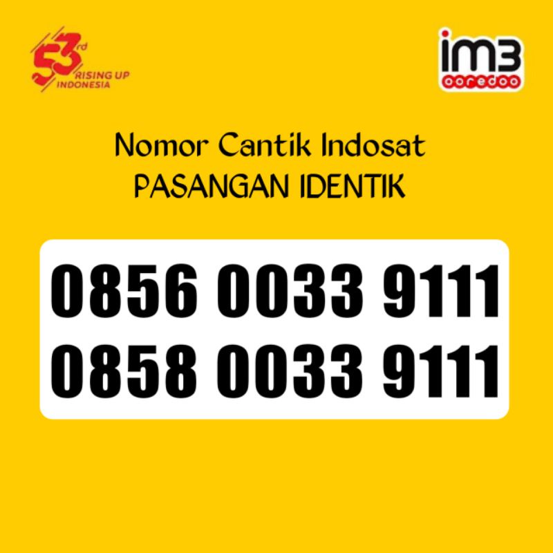 Nomor Cantik Pasangan Indosat vs indosat IM3 Mirip Identik Ekor Ribuan Rapi  Beda 1 Digit Triple 000