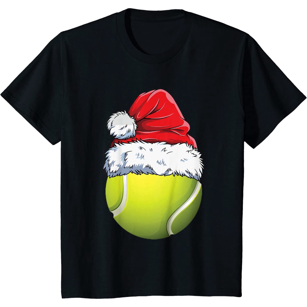 Baju anak Christmas Tennis Ball Santa Hat Funny Sport Xmas Boys Men T-Shirt baju anak murah Fashion 