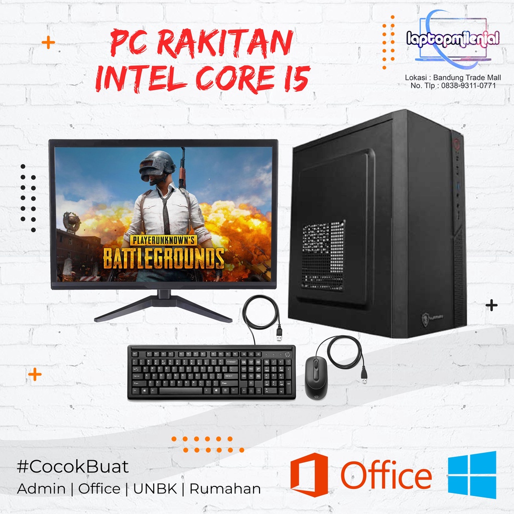 PC Full Set Murah Intel Core I5 Ram 8GB SSD 120GB HDD 500GB LED 19&quot; Cocok Buat Office Siap Pakai Bergaransi