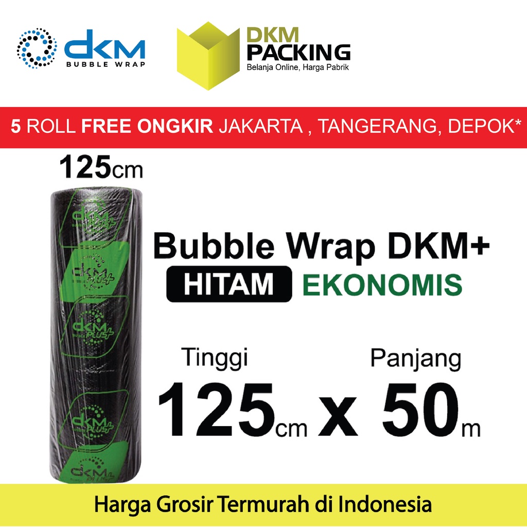 

Bubblewrap 125cm x 50m Plastik Bubble Wrap HITAM GELAP BUBLE DKM PLUS BLACK EKONOMIS TERMURAH /ROLL