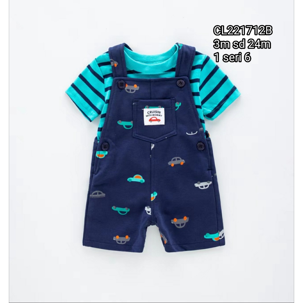 Catell Love 2 In 1 Overall Setelan Baju Bayi Laki - Laki