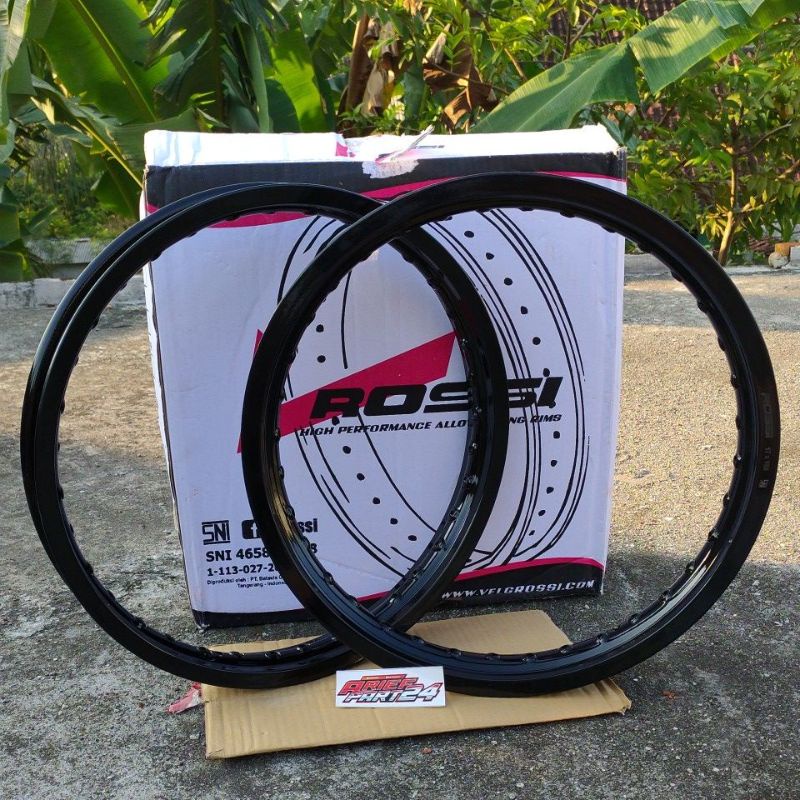 velg Rossi hitam 160/185 17 velg pelek Rossi wm Hitam kilap 160.185 ring 17 set
