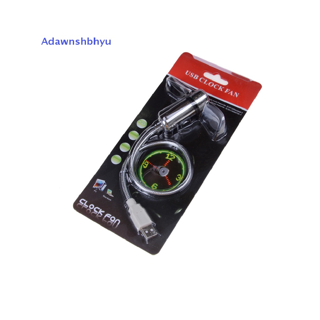 Adhyu Usb Mini Flexible Time LED Clock Fan Kipas Jam Usb Gadget ID