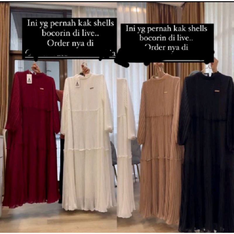 gamis plisket model 3 Shella saukia
