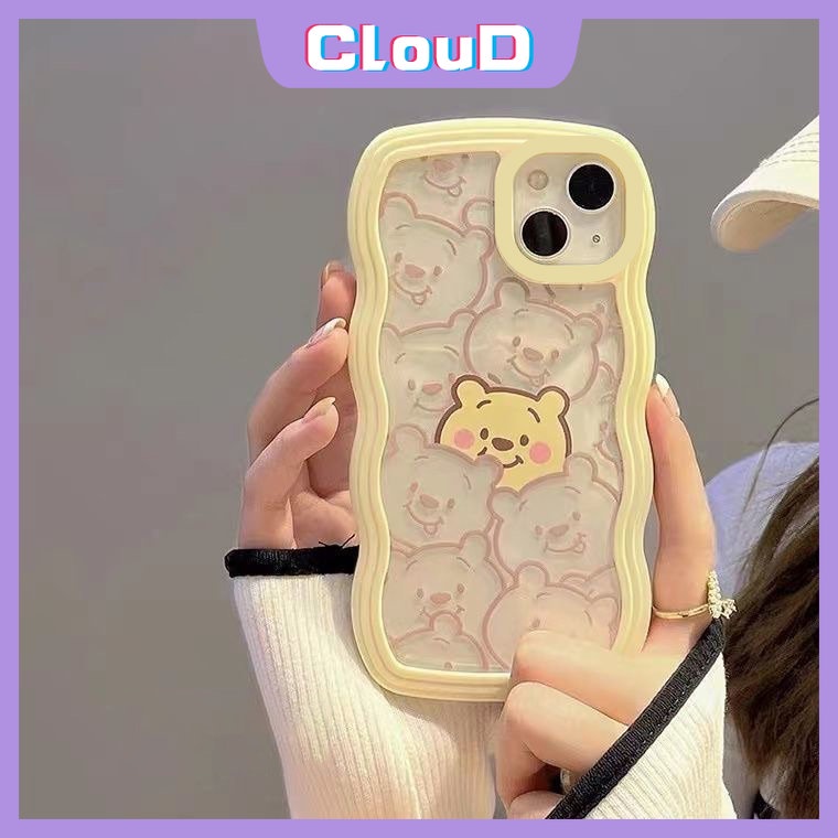 Casing Kartun Tepi Bergelombang Lembut Transparan Realme 8i C35 C33 C20 C25 C25Y C20A C30 C15 C21Y C12 C11 C25s 8 8Pro 7 C1 10 9 9Pro+C3 7i 9i 5i 6i 5 Cute Winnie The Pooh Shockproof Cover