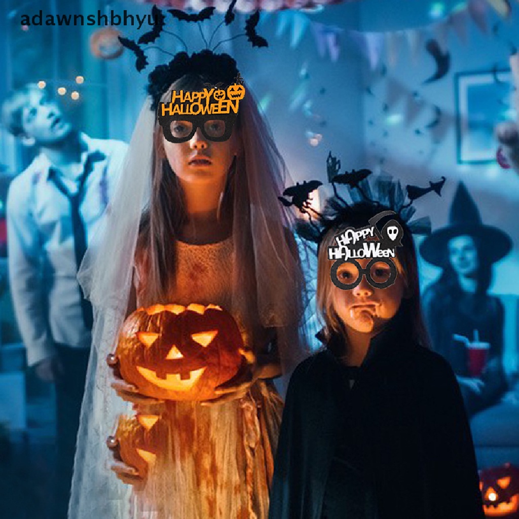 Adawnshbhyu Kacamata Pesta Halloween Tanduk Laba-Laba Labu Kacamata Lucu Pesta Ornamen Hadiah Rumit Props Foto Natal Prop Dekorasi Halloween Topeng ID