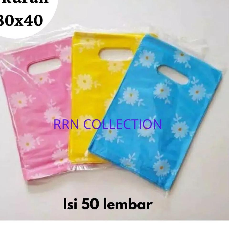 ㅩ Plastik Packing motif bunga ukuran 30x40 isi 50 lmb/Plastik HD motif bunga plastik olshop/PLASTIK 