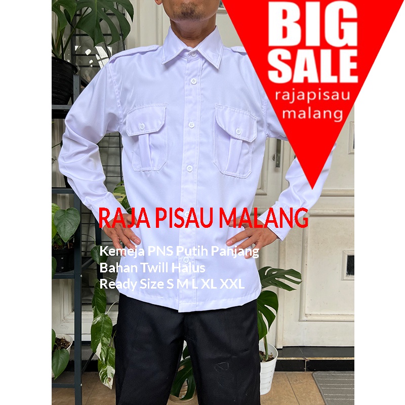 Baju putih pdh pns dan paskibra lengan panjang kemeja kerja pria Bahan Twill