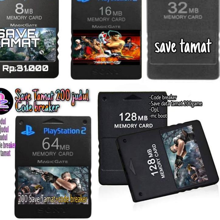 Harga Bersahabat MEMORY CARD PS2 8MB-128Mb 33-200 SAVE TAMAt