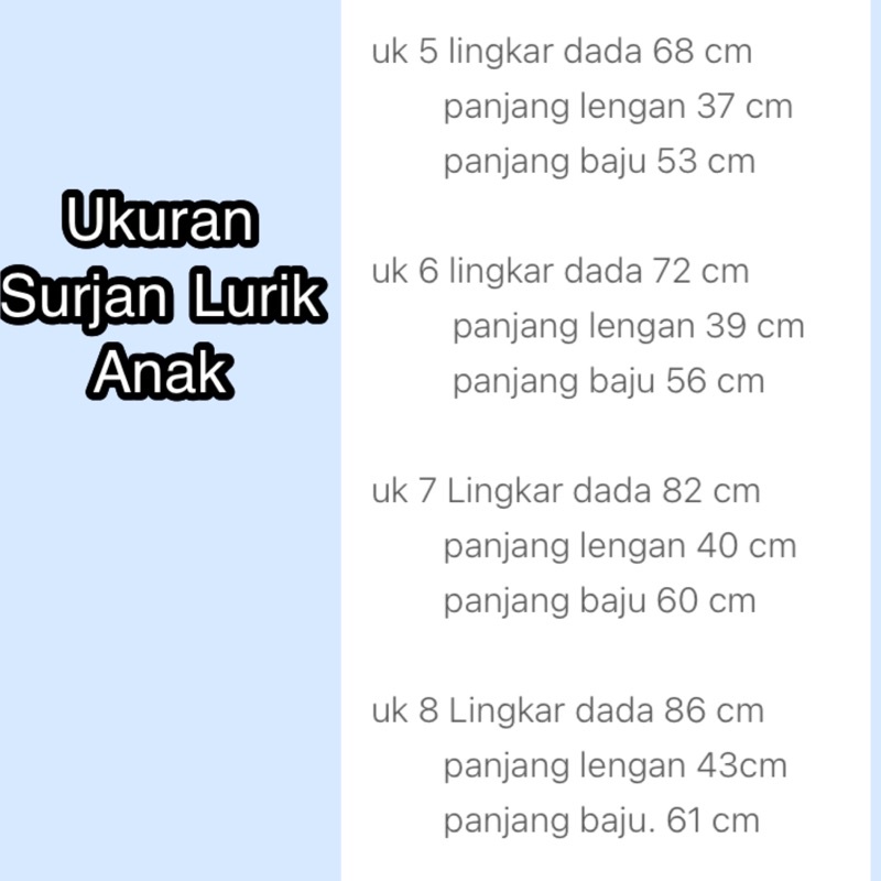 surjan lurik anak laki-laki