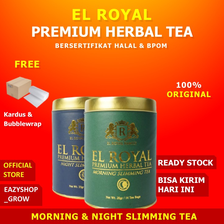 

[COD] 100% Original El Royal Premium Herbal Tea (1 Paket) | 1 Morning Slimming Tea - 1 Night Slimming Tea